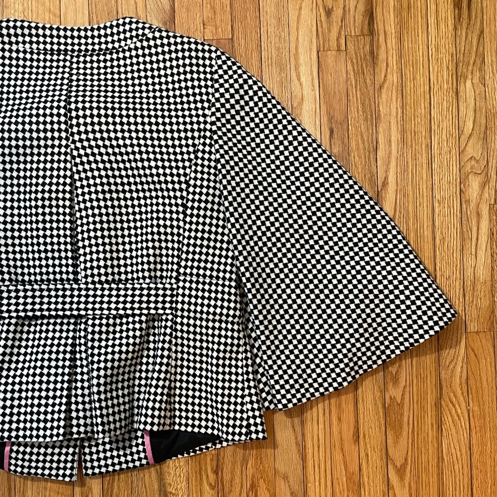 Black & White Checkered Cape Jacket - Picture 9 of 10